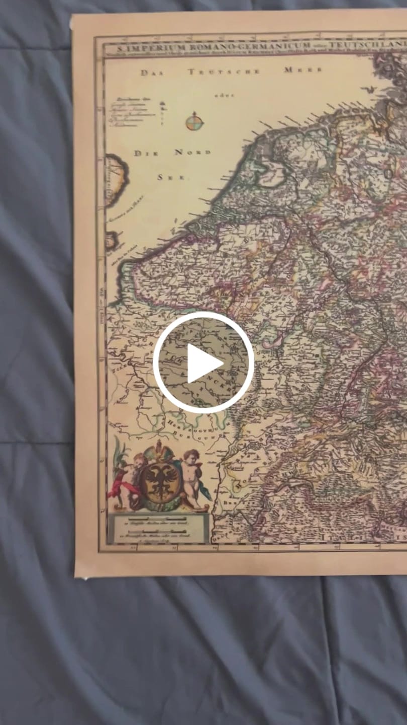 Customer video review of Old Map of Holy Roman Empire by Nicolaes Visscher II, 1690: Paris, Berlin, Brussels, Amsterdam, Vienna