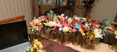 Customer photo review of Bulk 12" Peony Bush Silk Flowers Bush Flowers Arrangement Silk Flower Bouquet Wholesale