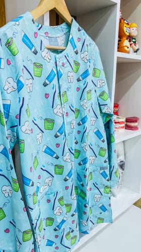 Customer photo review of S&C Pro Dental Printed Scrub Jacket