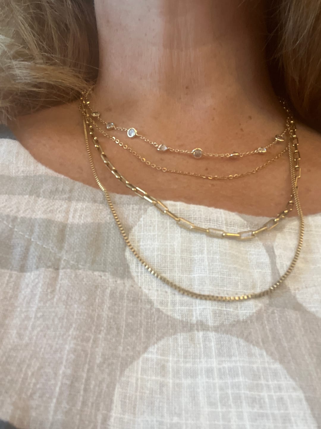 Customer photo review of Miela Layered Chain Necklace