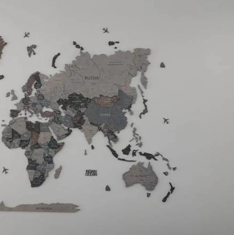 Customer photo review of Wood World Map -Loft