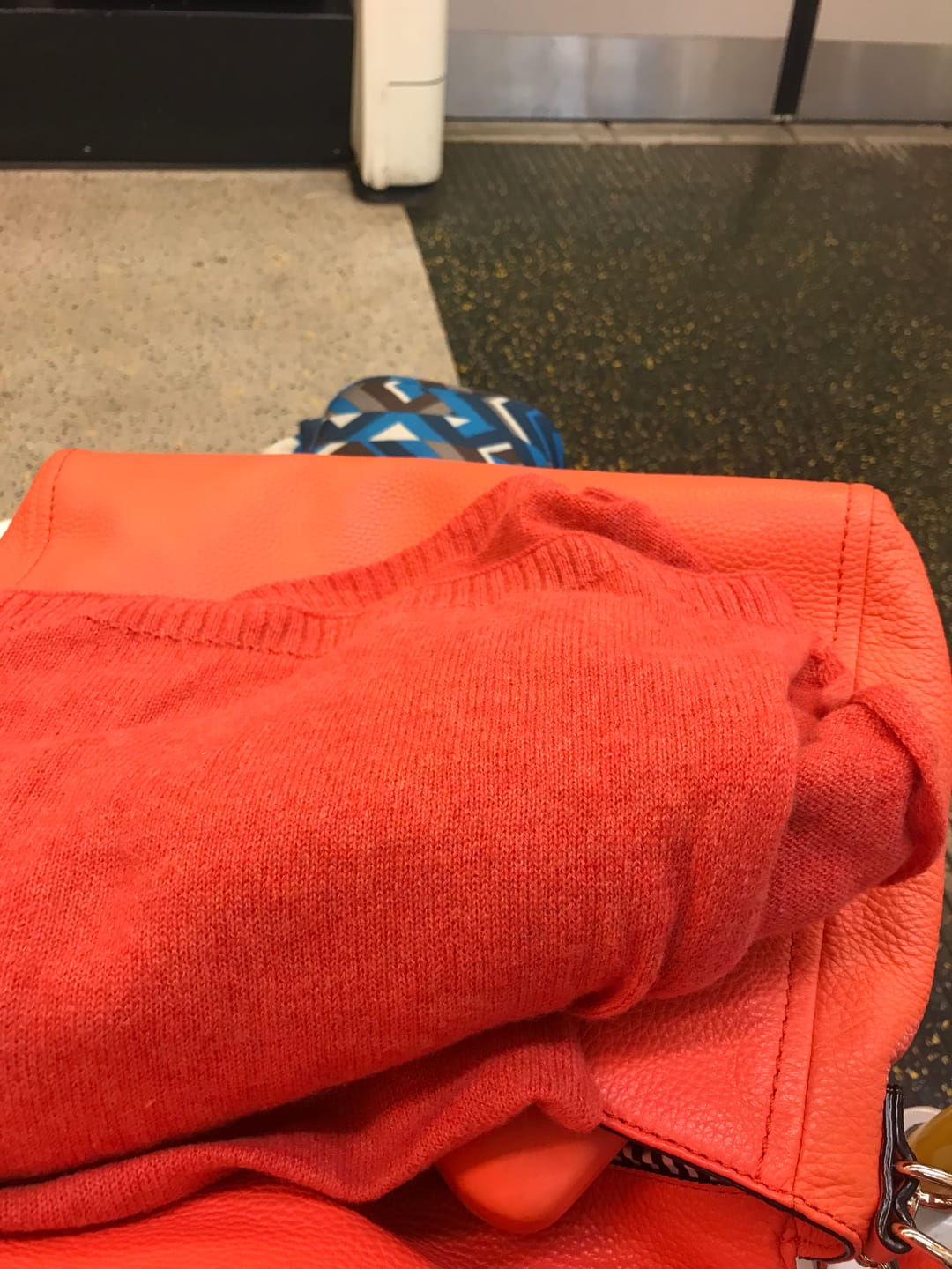 Customer photo review of Brand New Watermelon Orange Recycled Cashmere Wrap