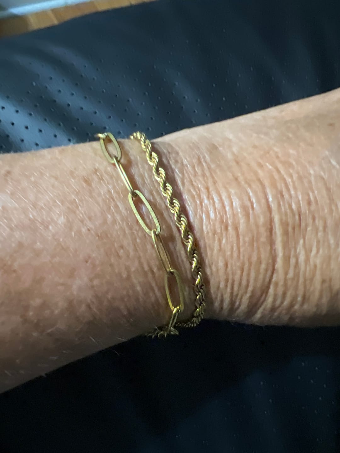 Customer photo review of Twisted 18K Gold Bracelet
