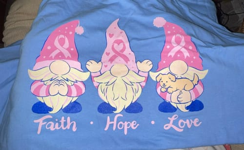 Customer photo review of Breast Cancer Gnomes
