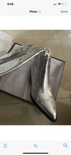 Customer photo review of MIMI-SILVER WESTERN BOOT