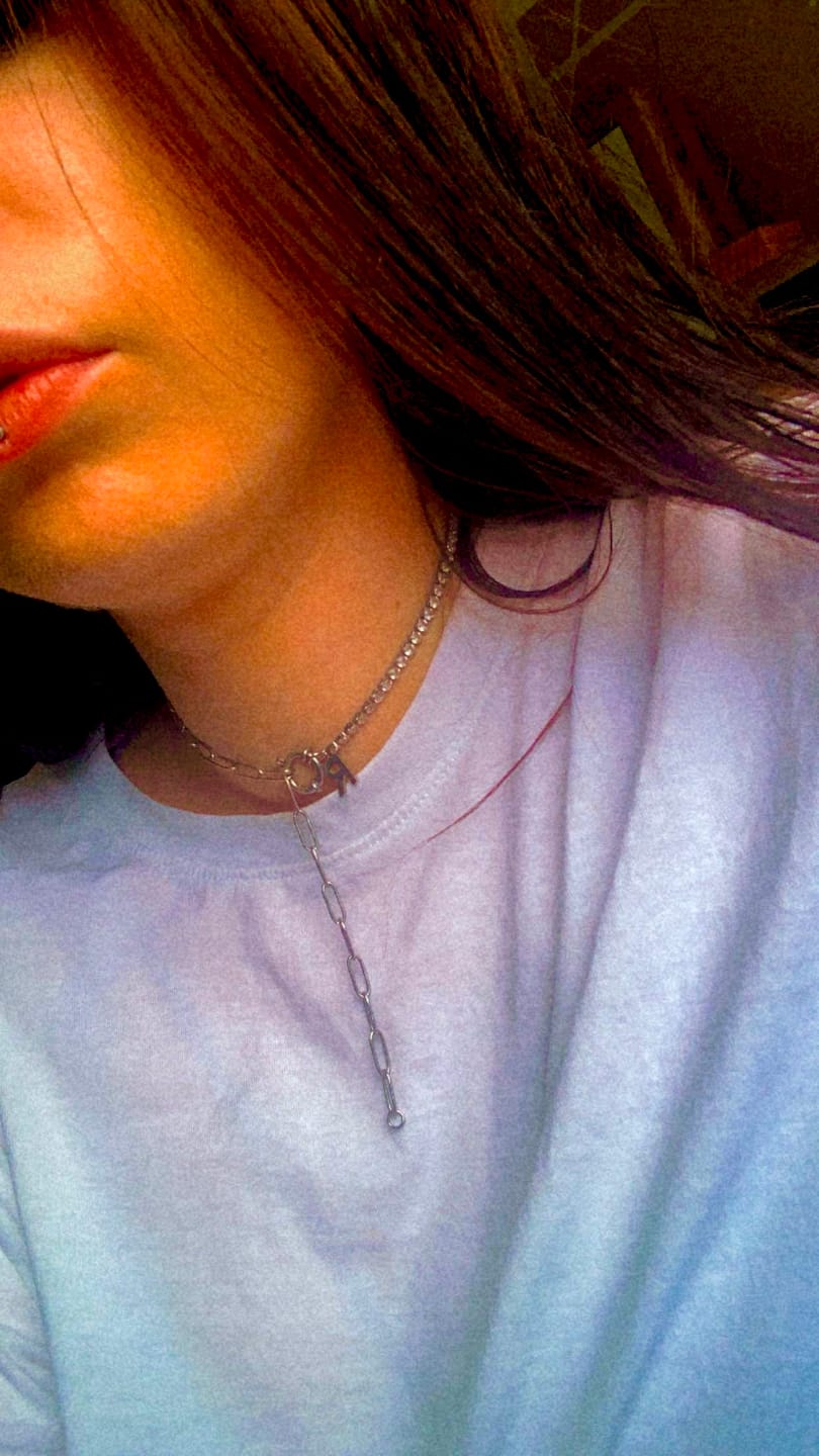 Customer photo review of Tennis Letter Halskette | 18K vergoldet