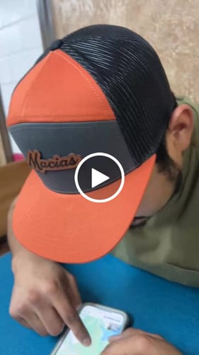 Customer video review of Flat Bill Seven-Panel Leather Patch Hat - Richardson 168