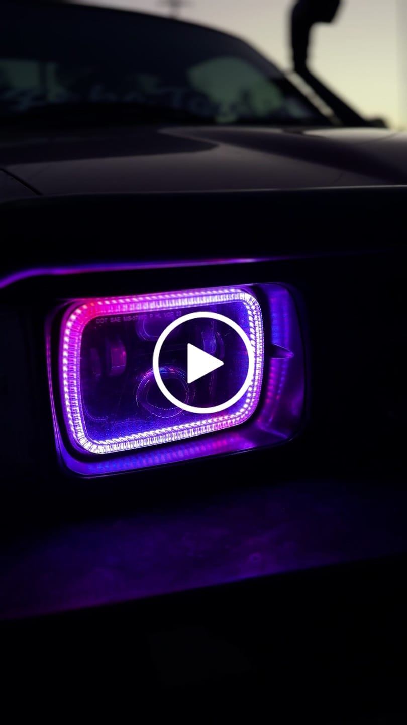Customer video review of 5X7" LED Colour Chasing Headlights