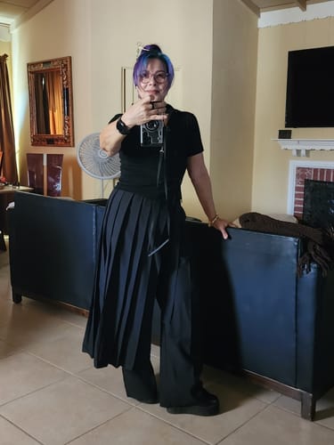 Customer photo review of Mens Detachable Pleated Buckle Waist Casual Pants SKUK29428