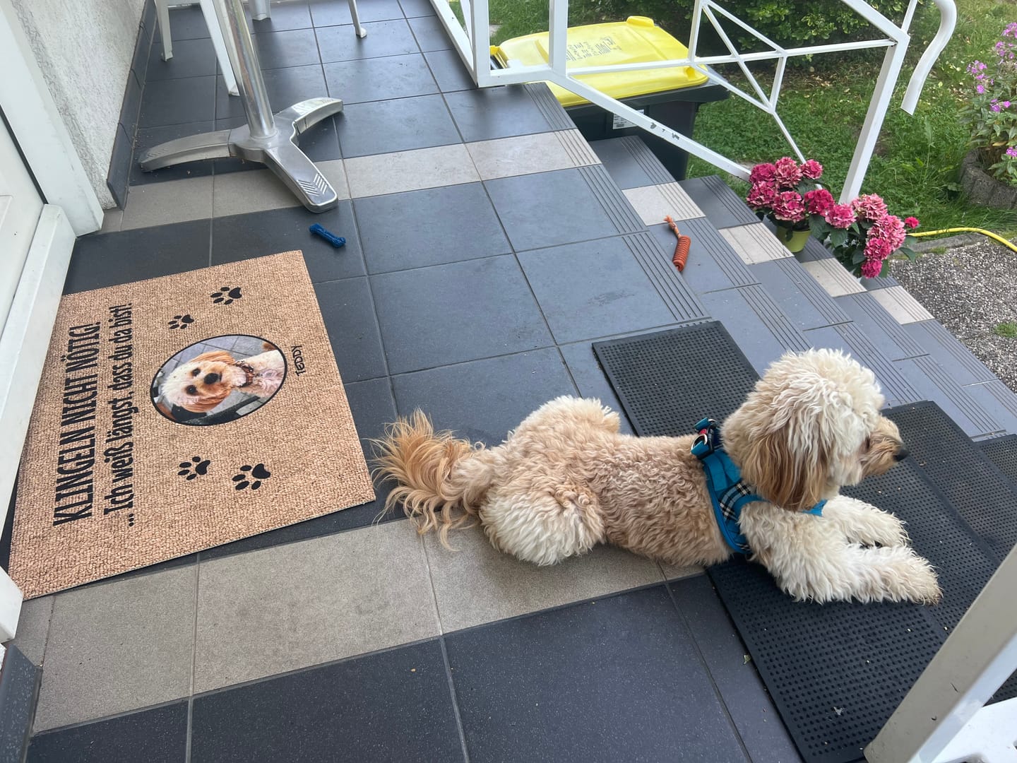 Customer photo review of Klingeln nicht nötig mit Foto - individuelle Fußmatte