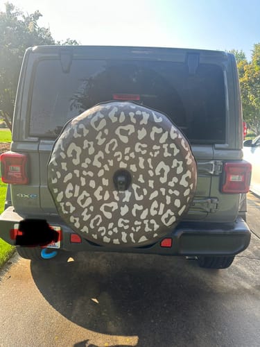 Customer photo review of Leopard Print Spare Tire Cover