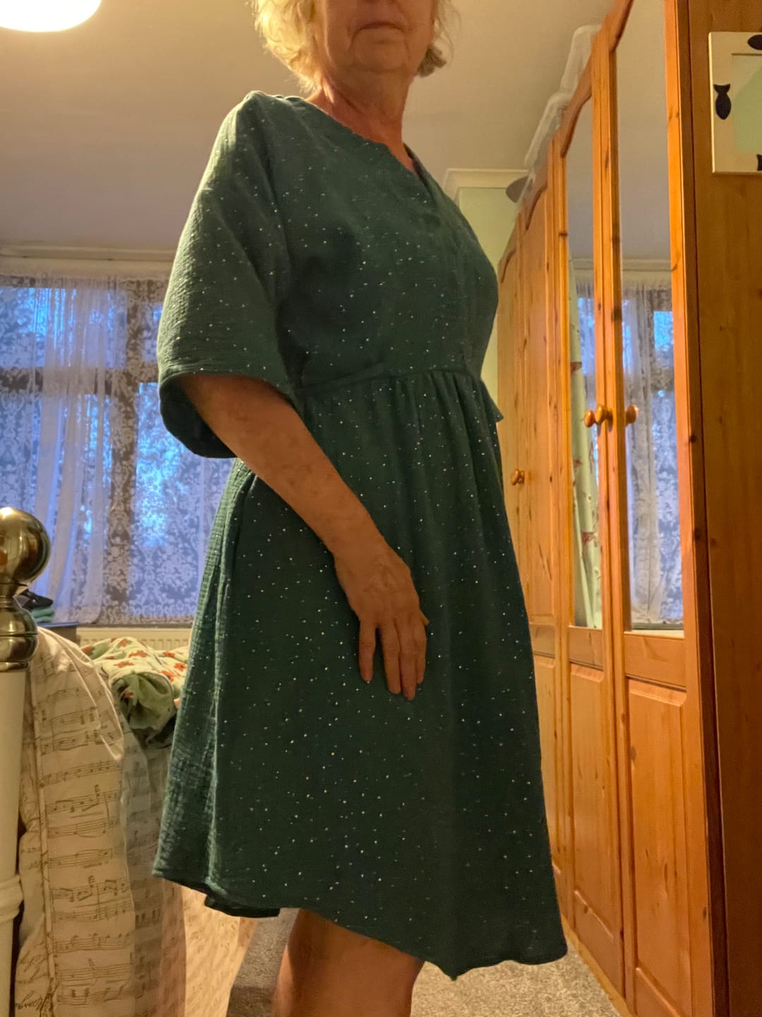 Customer photo review of Gold Speckled Double Gauze Fabric