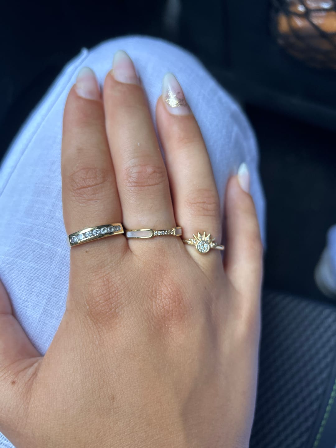 Customer photo review of Mother Of Pearl & Crystal Ring