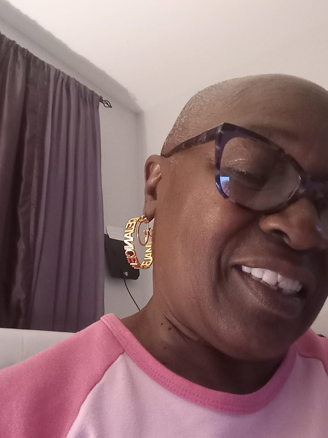 Customer photo review of Hoop Name Earrings