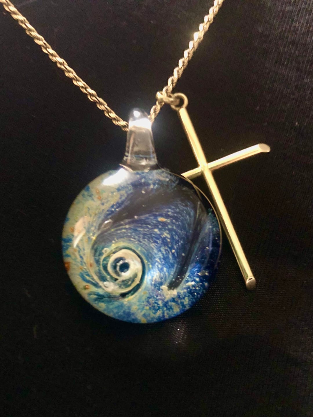 Customer photo review of Nightswirl Cremation Pendant