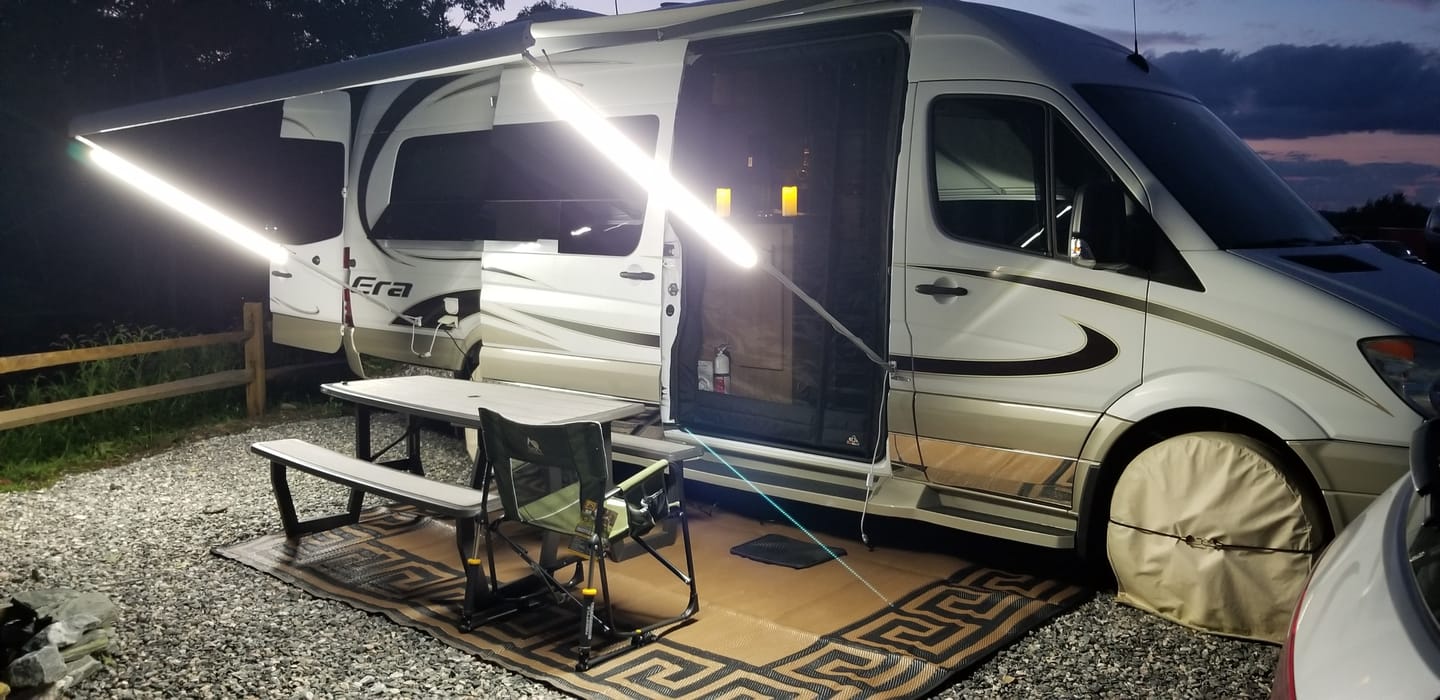 Customer photo review of RV Awning Light 48" (Twin Pack) - 10,000 Lumens Camper Awning Lights