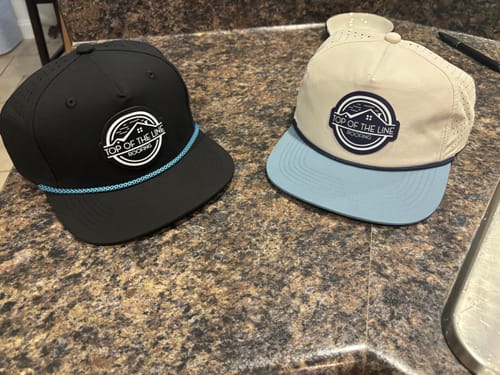 Customer photo review of Custom Leather Patch Perforated Rope Hat