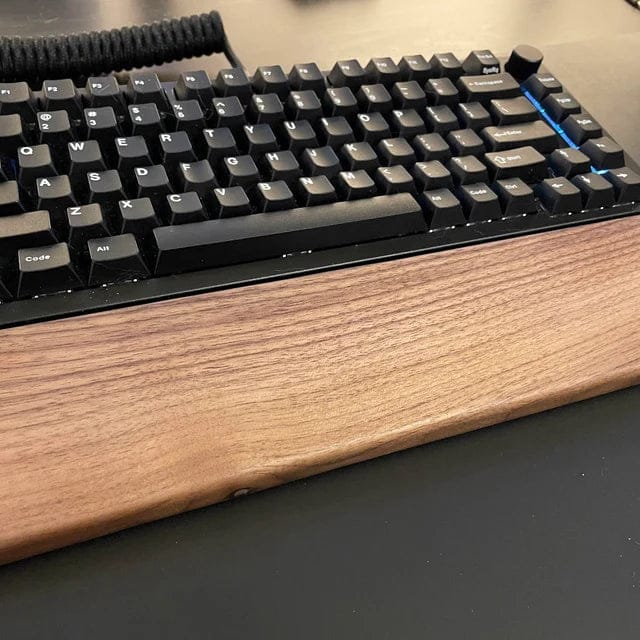 Customer photo review of American Black Walnut Keyboard Palm Rest