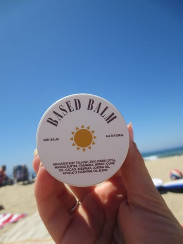 Customer photo review of Based Balm’s Tallow & Zinc Sun Balm