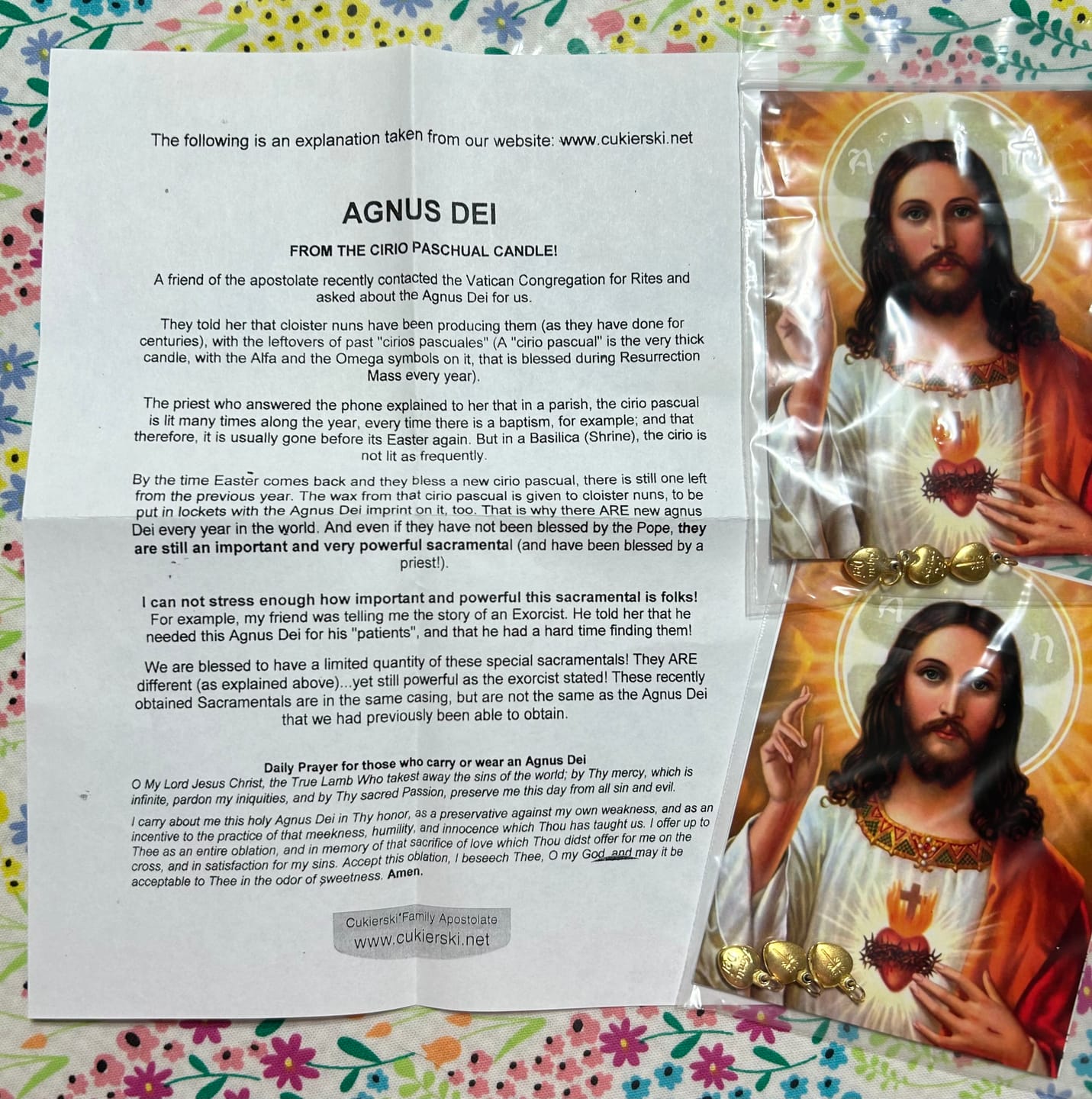Customer photo review of Agnus Dei - package of 3