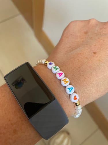 Customer photo review of Custom Pearl Friendship Bracelet- Multicoloured