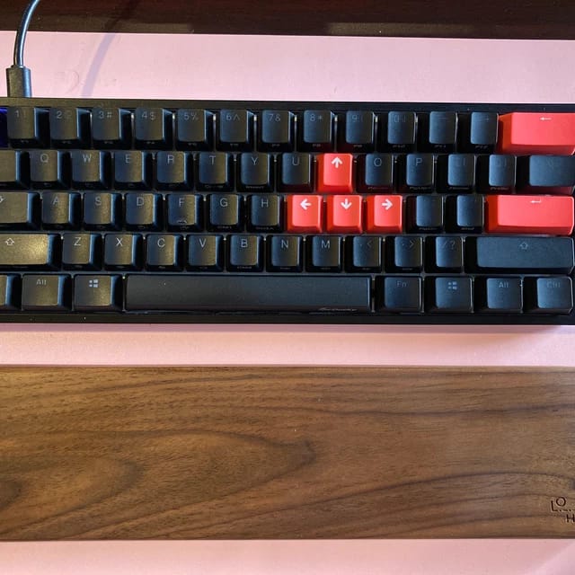 Customer photo review of American Black Walnut Keyboard Palm Rest