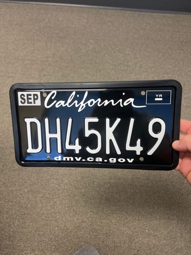 Customer photo review of 2011-2022 CALIFORNIA LICENSE PLATE DMV.CA.GOV - BLACK WITH WHITE TEXT 6"x12" (156.5mm x 305mm)