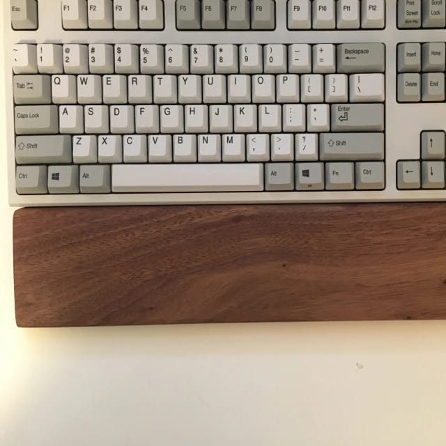 Customer photo review of American Black Walnut Keyboard Palm Rest