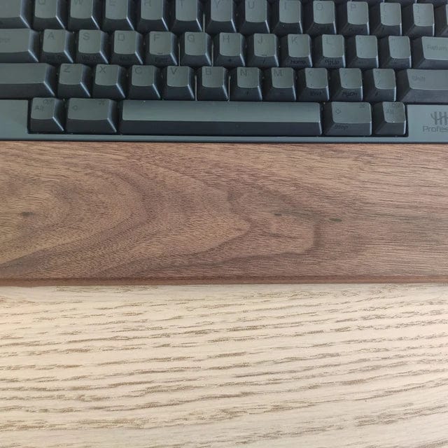Customer photo review of American Black Walnut Keyboard Palm Rest