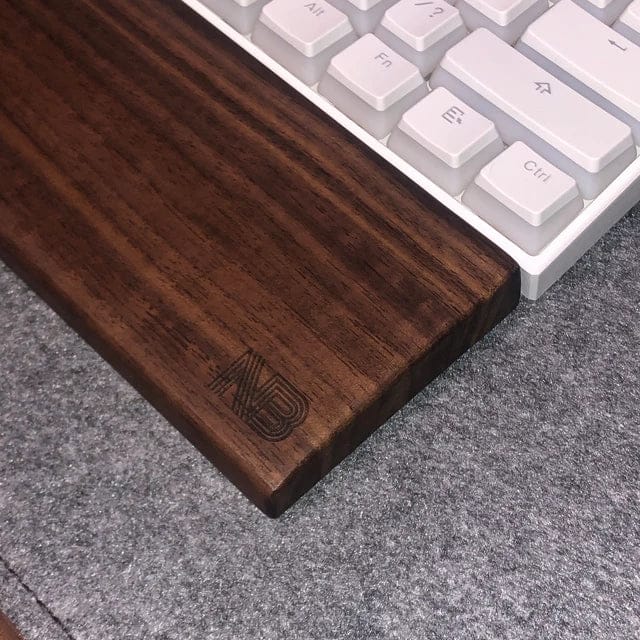 Customer photo review of American Black Walnut Keyboard Palm Rest