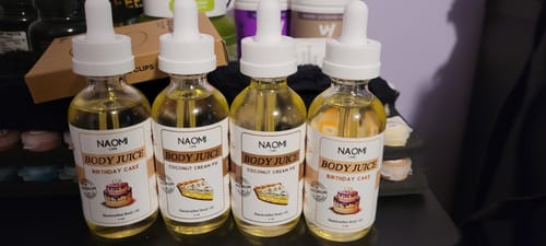 Customer photo review of BOGO Yummy Body Juice Oil