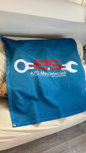 Customer photo review of Stoffbanner inkl. Druck
