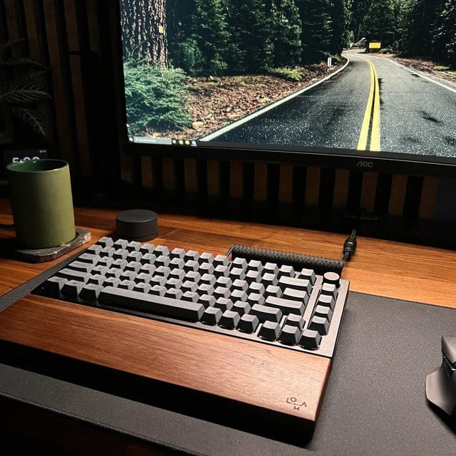 Customer photo review of American Black Walnut Keyboard Palm Rest