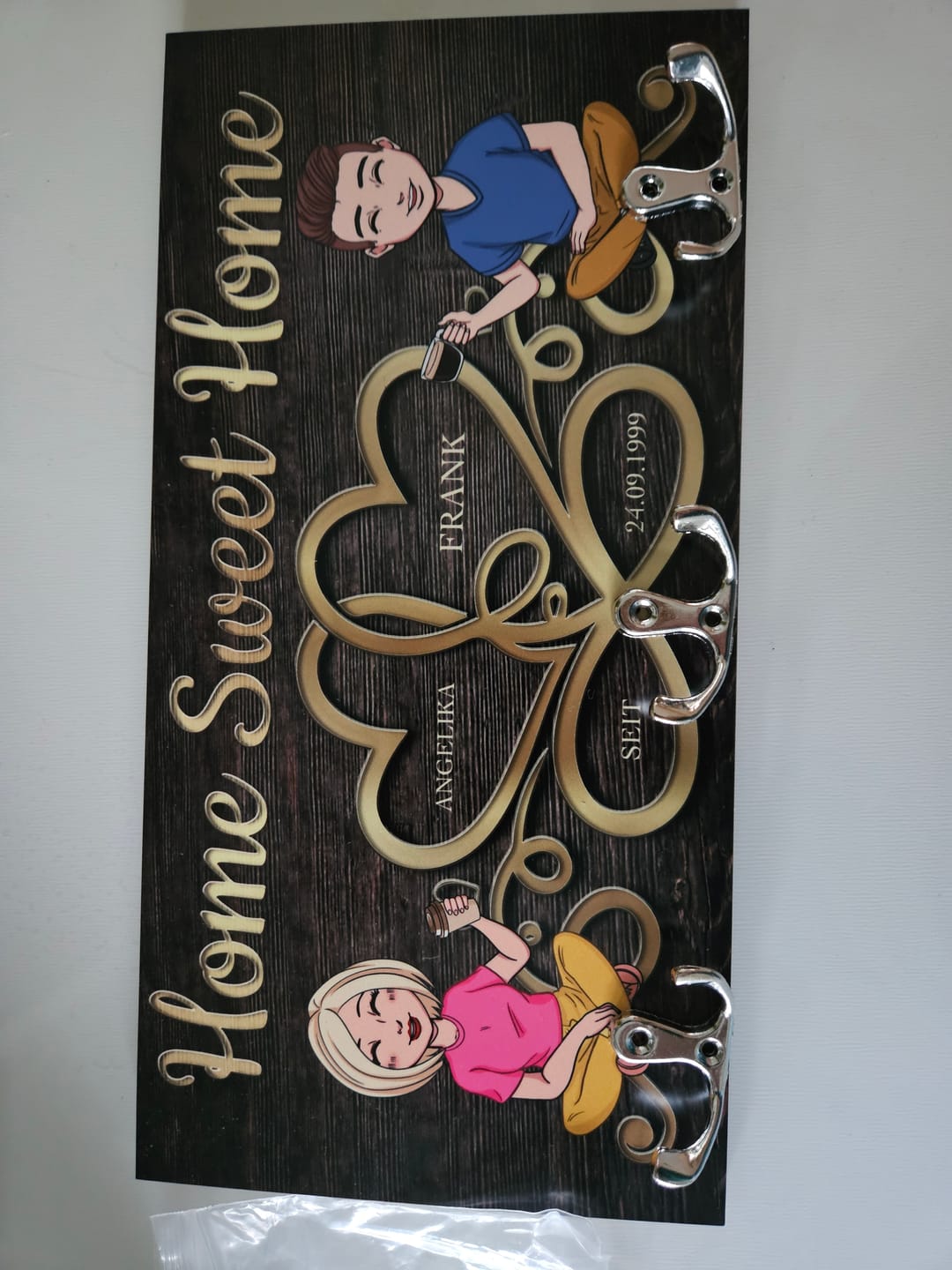 Customer photo review of Home sweet home - Paar-Schlüsselbrett
