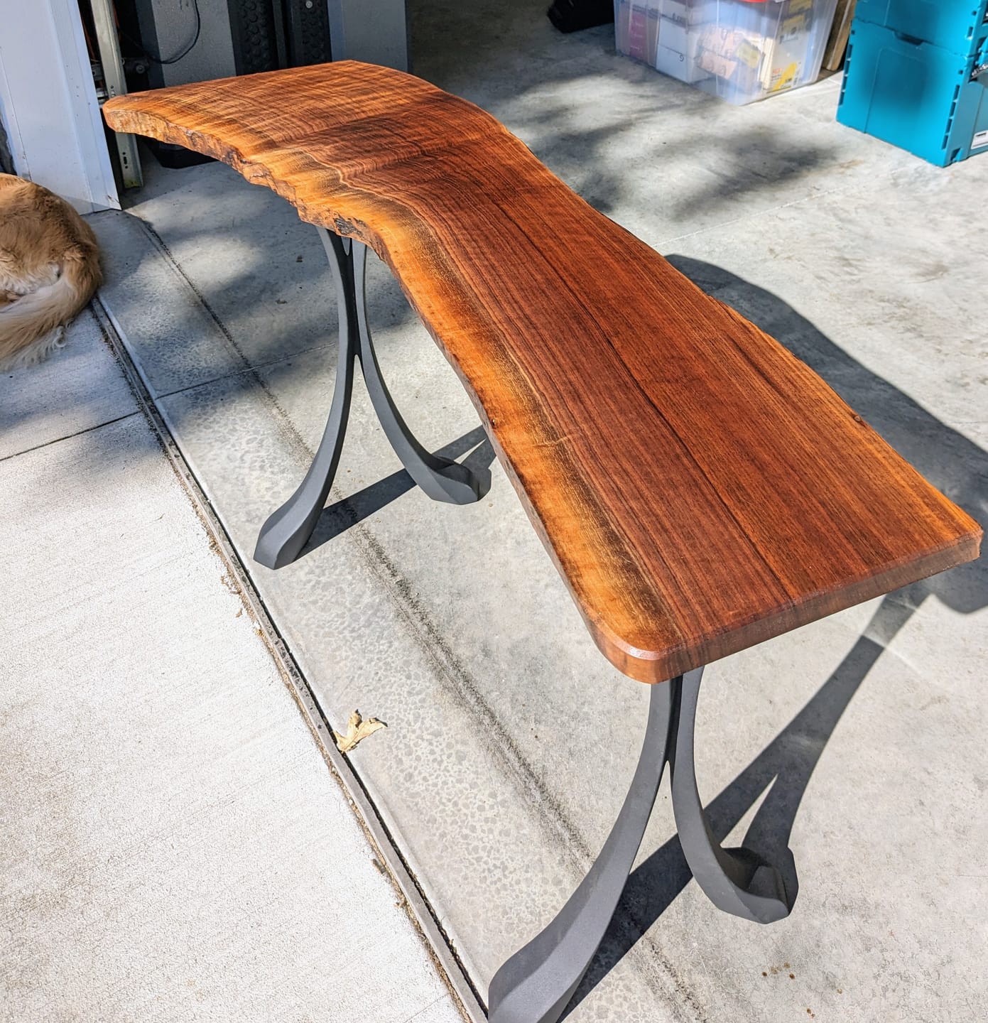 Customer photo review of Console Table Legs 28H 16W Handmade Metal Design 209 Xeni