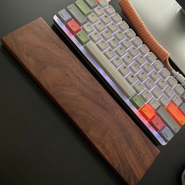 Customer photo review of American Black Walnut Keyboard Palm Rest