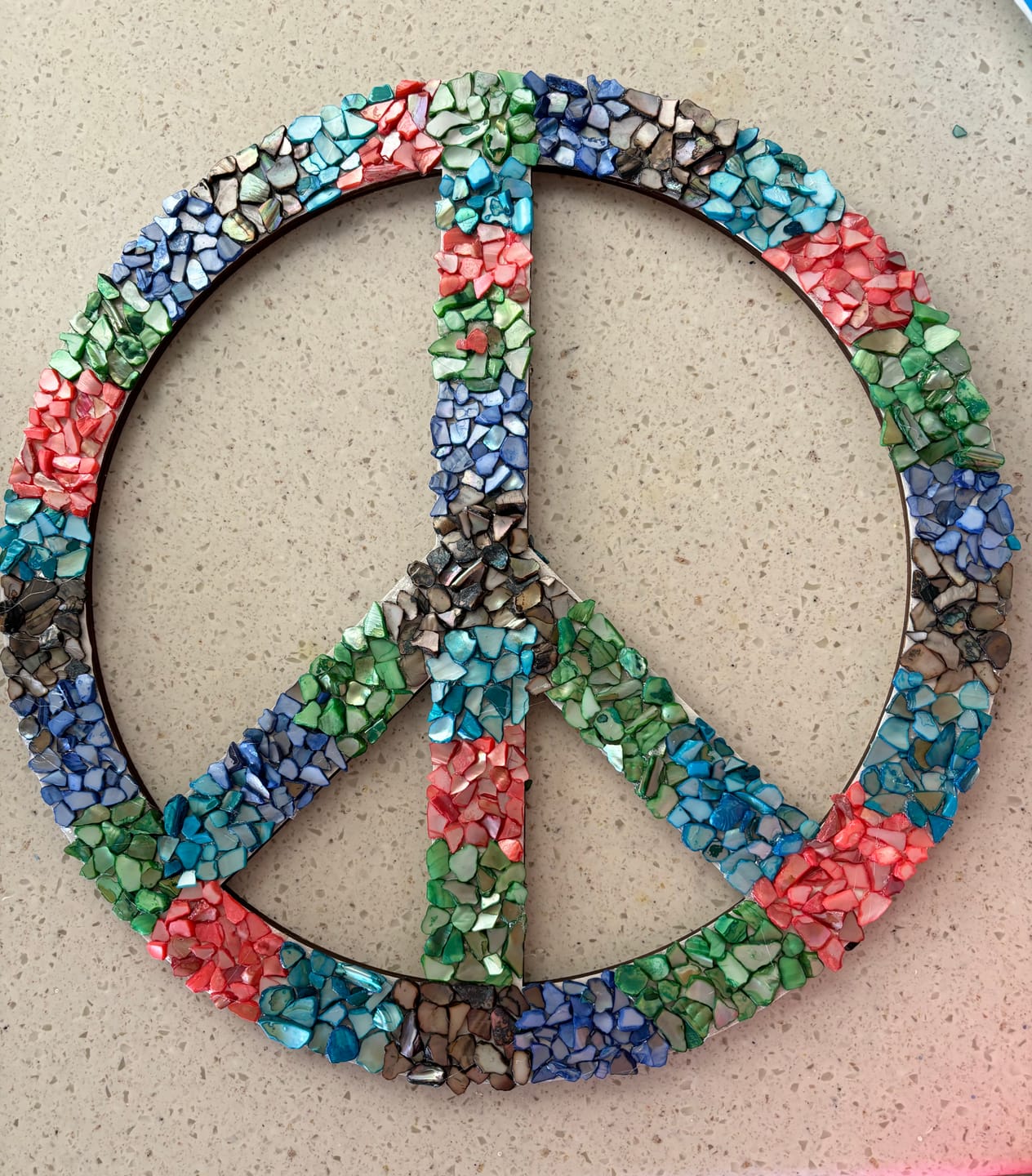 Customer photo review of Unfinished Wood Peace Symbol Shape - Craft - up to 24" DIY