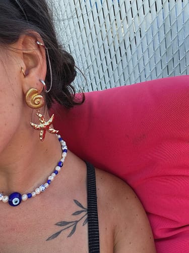 Customer photo review of Bali Earrings - Gold