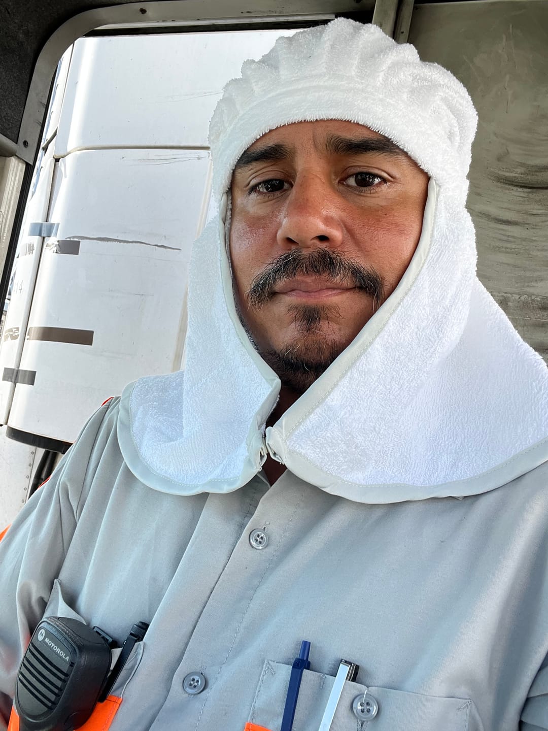 Customer photo review of Polarheads® Cooling Headpiece- White/Grey