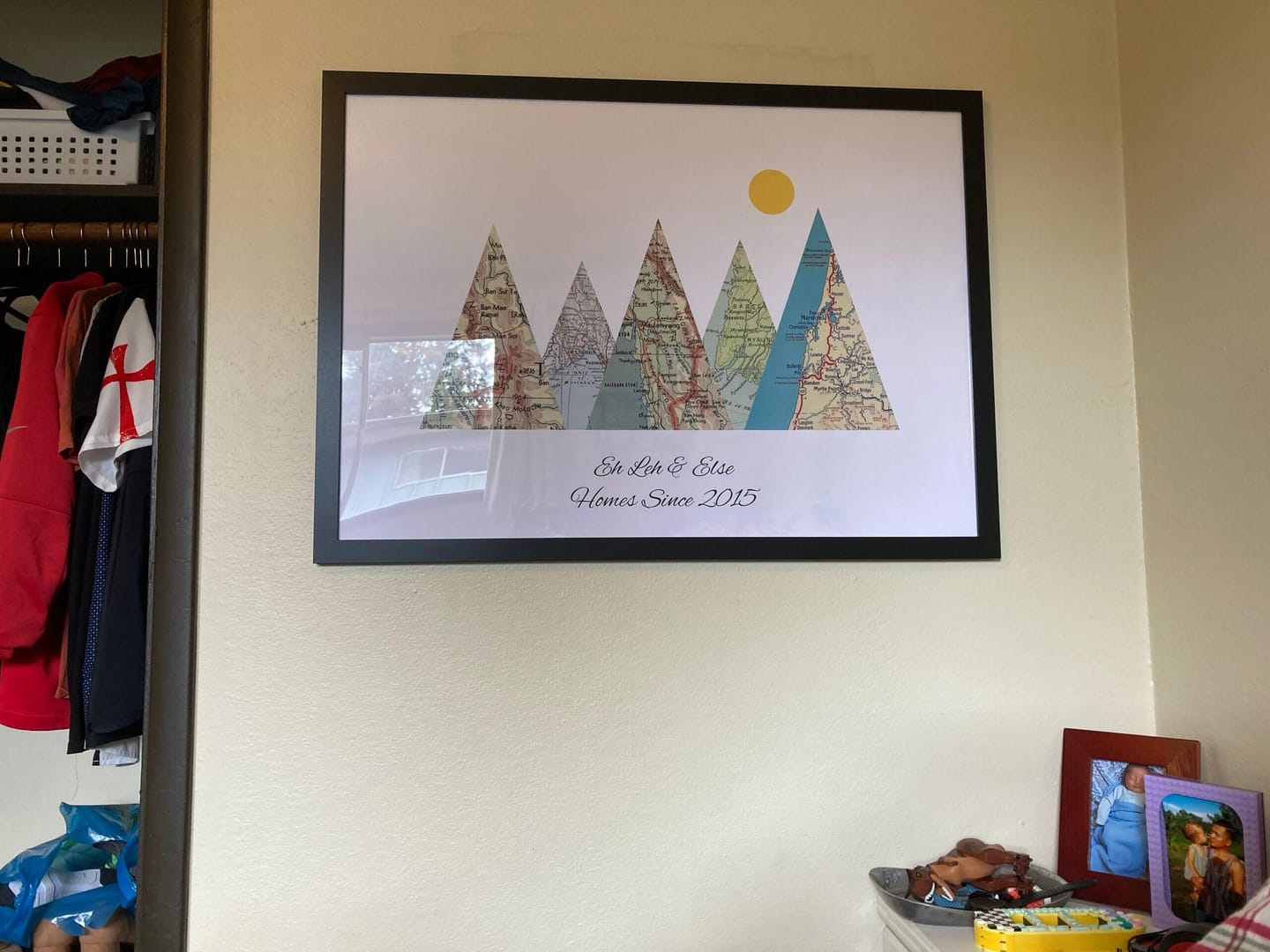 Customer photo review of Personalised Travel Map Mountain Print