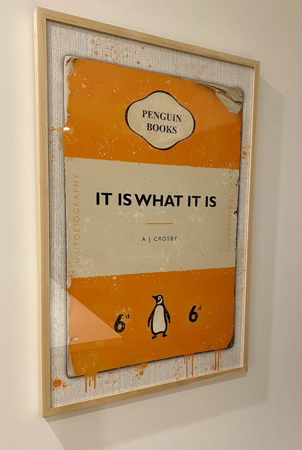 Customer photo review of Personalised Book Cover Art Print (Orange)