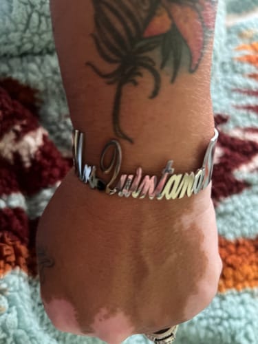 Customer photo review of Personalized Name Bangle