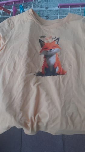 Customer photo review of Karma regelt das - Bio Damen Shirt