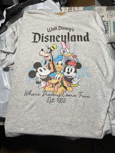 Customer photo review of Disneyland EST. 1955 DTF Heat Transfer, Disney Vacation Design, Mickey Minnie DTF