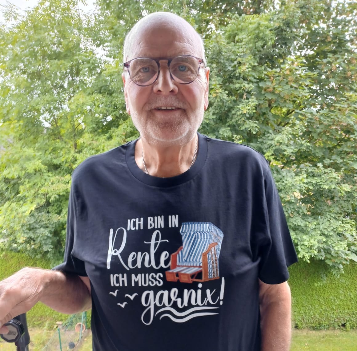 Customer photo review of Ich bin in Rente  · Herren Premium Bio T-Shirt