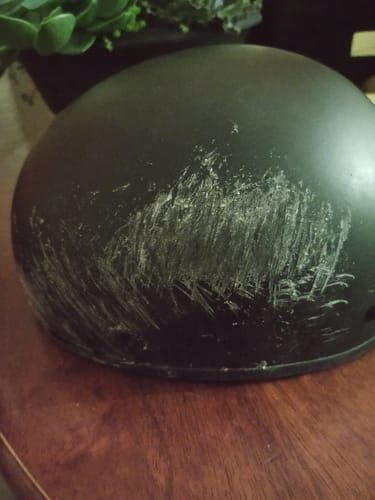 Customer photo review of Smallest lightest DOT Beanie Helmet - Flat Black / No Peak