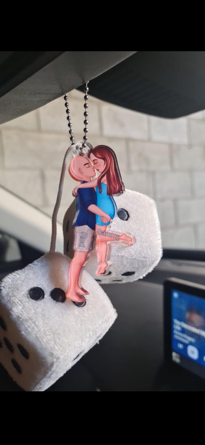 Customer photo review of Doll Couple Kissing Hugging  Personalized Ornament