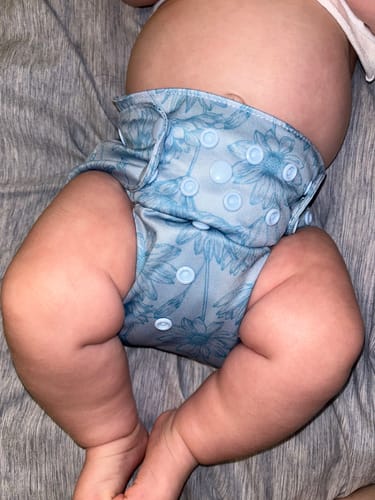 Customer photo review of Patterned Basics Pocket Cloth Diaper with Athletic Wicking Jersey