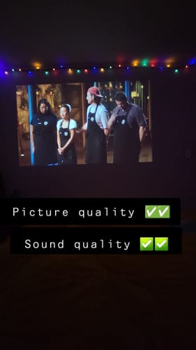 Customer photo review of MovieHub™ Ultra HD Projector + FREE Projector Screen