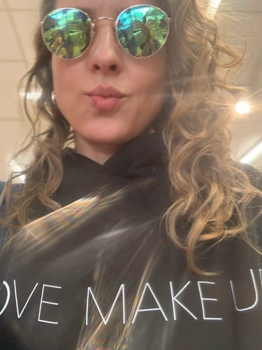 Customer photo review of "I LOVE MAKE UP" Oversized Hoodie